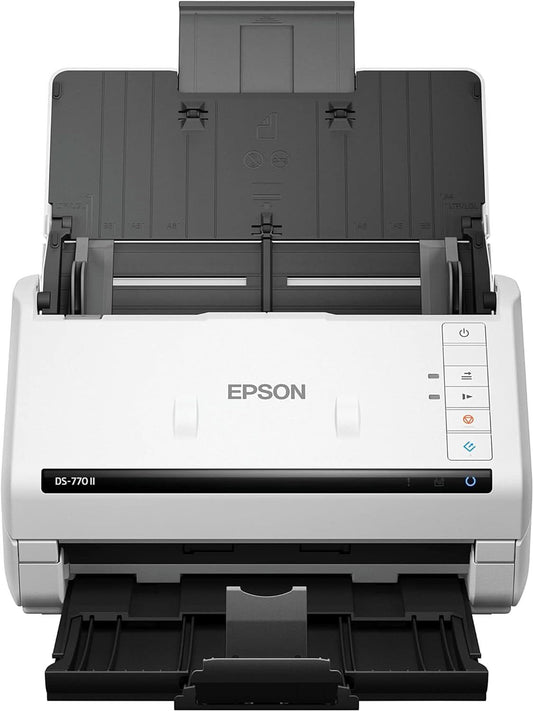 Epson DS-770 II Color Duplex Document Scanner | 100-page ADF, Twain, ISIS Drivers, PC/Mac