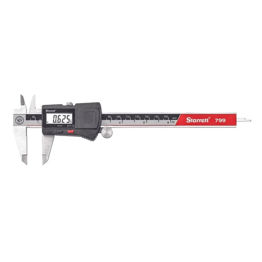 Starrett Stainless Steel Electronic Slide Caliper | 0-6" Range, 0.0005" Resolution, LCD Display, EC799A-6/150