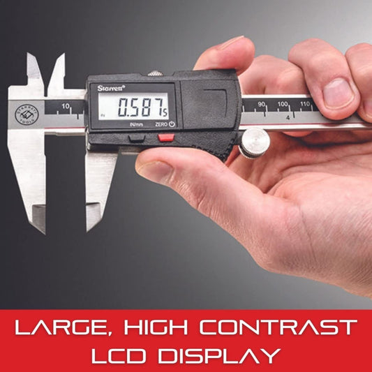 Starrett Stainless Steel Electronic Slide Caliper | 0-12" Range, 0.0005" Resolution, LCD Display, EC799A-12/300