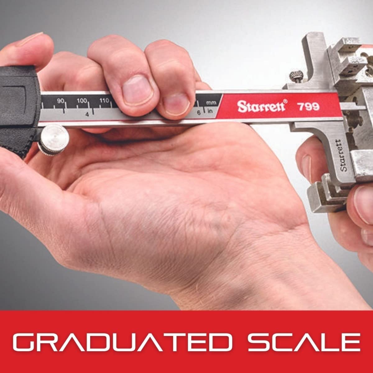 Starrett Stainless Steel Electronic Slide Caliper | 0-8" Range, 0.0005" Resolution, LCD Display, EC799A-8/200
