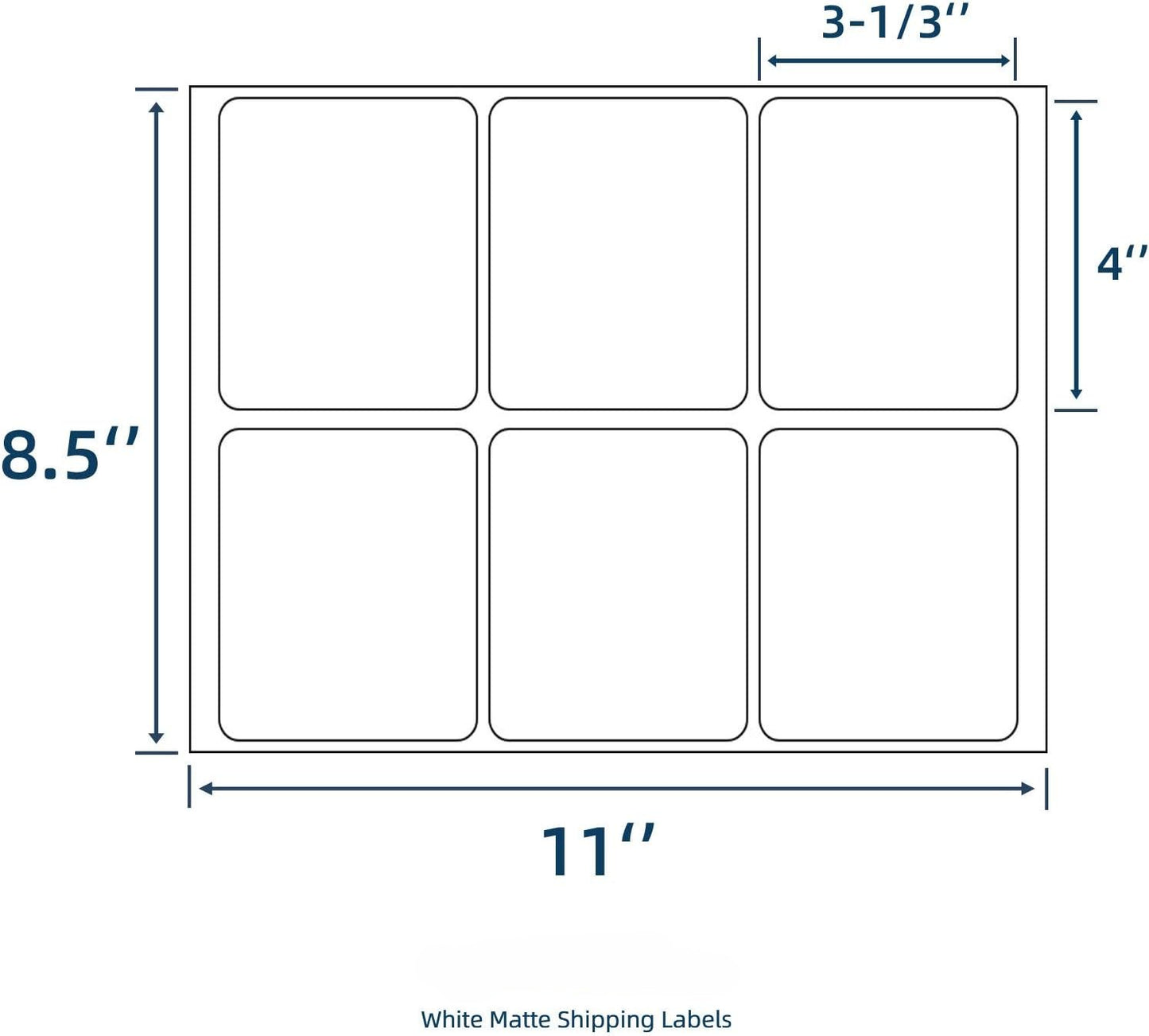Laser and Inkjet Printer label 500 Sheets 3000 Pcs 3-1/3 x 4 6 Up Shipping Address Labels for Laser & Inkjet Printers, 3-1/3" x 4" 6 per Sheet Shipping Mailing Stickers, 6 Labels per Page