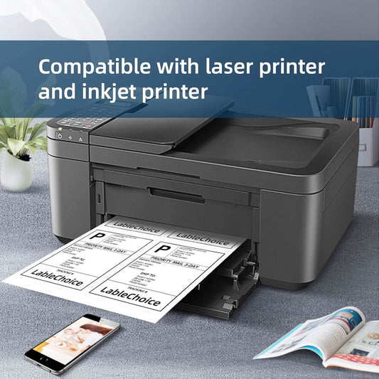 4" x 5" Shipping Labels | Laser & Inkjet Printer, 4-Up per Sheet, 500 Sheets (2000 Labels), Permanent Adhesive