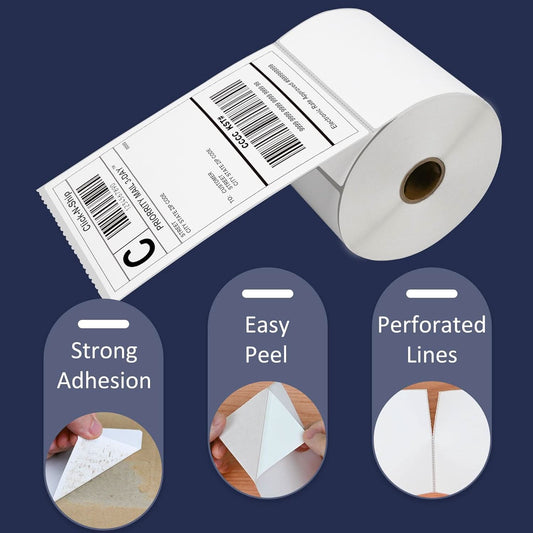 4" x 6" Direct Thermal Shipping Labels| Blank, with 220 per Roll - Compatible with Zebra 2844 ZP-450 ZP-500 ZP-505 (1 Rolls - 220 Labels)
