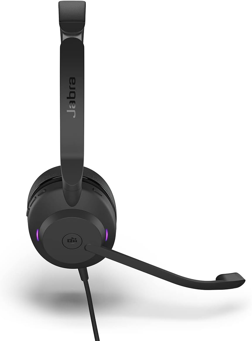 Jabra Evolve2 30 MS Wired Headset, USB-A, Stereo, Black – Lightweight, Portable Telephone Headset with 2 Built-in Microphones – Work Headset with Superior Audio and Reliable Comfort
