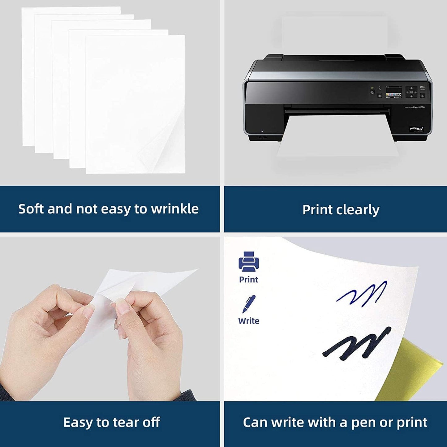 Laser and Inkjet Printer label 500 Sheets 1000 Labels Half Sheet Self Adhesive Shipping Labels for Laser & Inkjet Printers, 8.5" x 5.5" Shipping Mailing Labels, 2 per Page Shipping Labels, 5 1/2 x 8 1/2 Half Sheet Labels