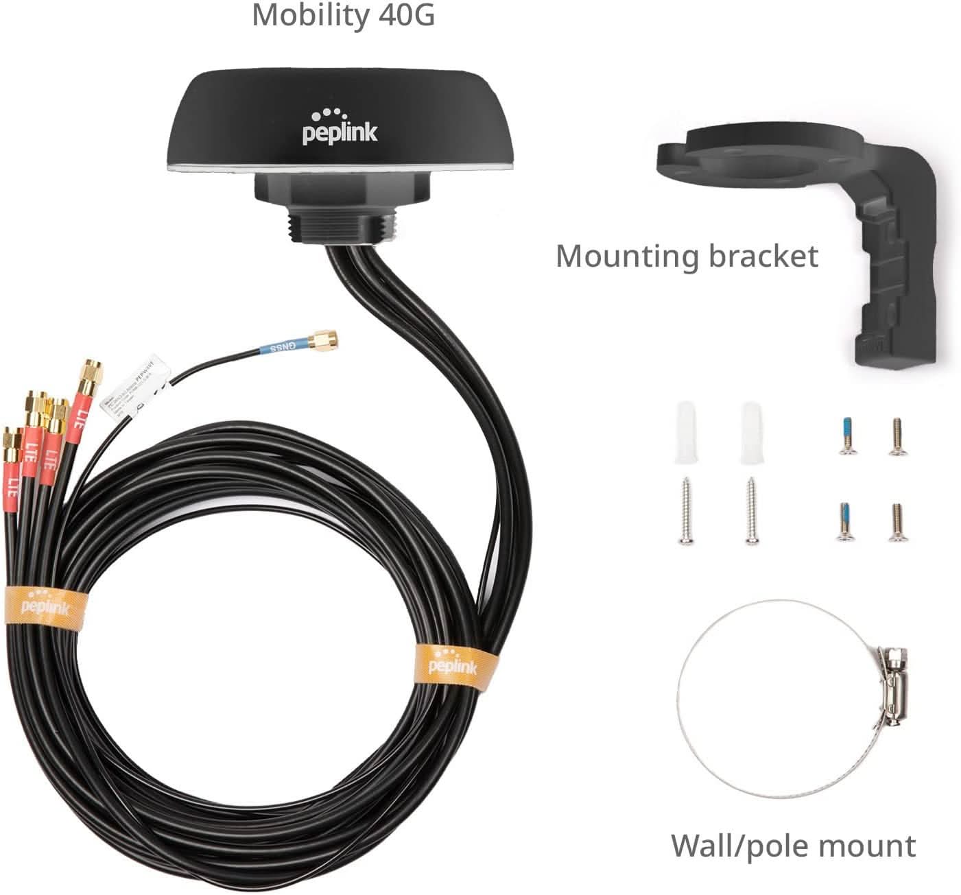 Peplink Mobility 40G Antenna | 5G/LTE Ready 4x4 MIMO Multi-Band with GPS Receiver