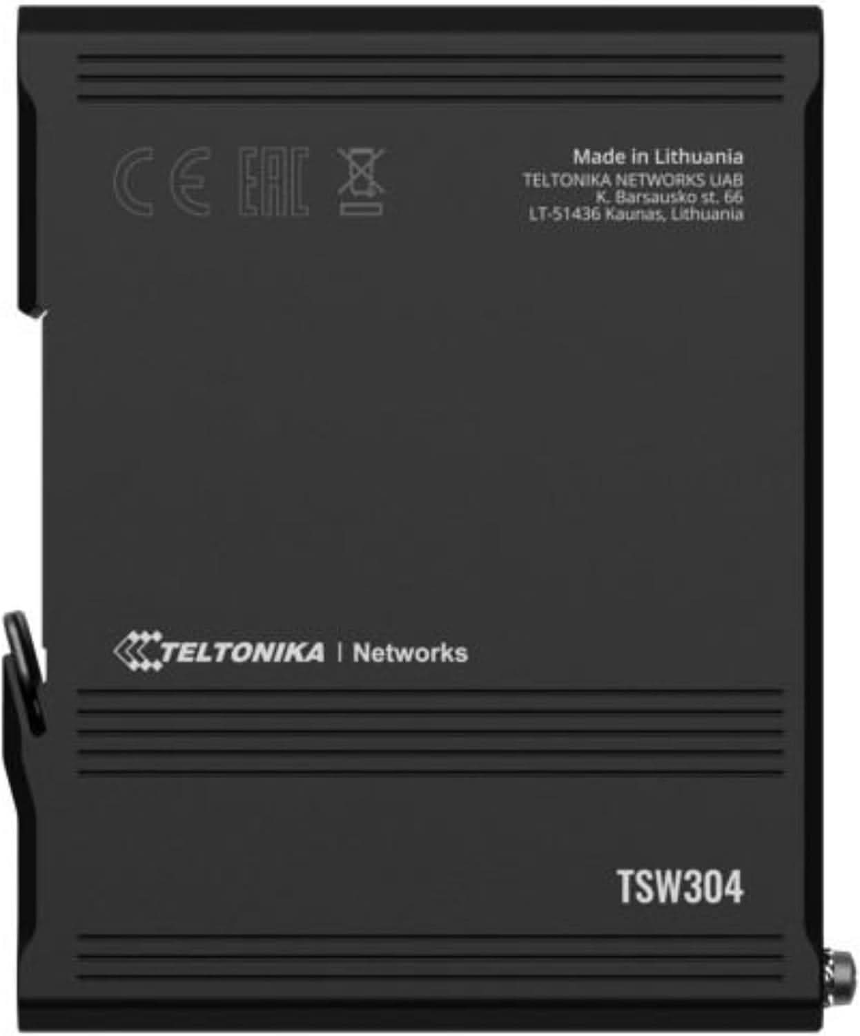 Teltonika TSW304 4-Port Gigabit Ethernet Switch for Industrial DIN Rail Applications