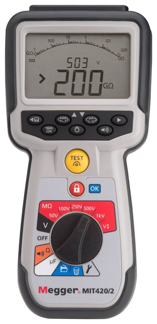 Megger, MIT420/2 Insulation/Continuity Tester | 1000V, PI/DAR, Storage (1006-740)