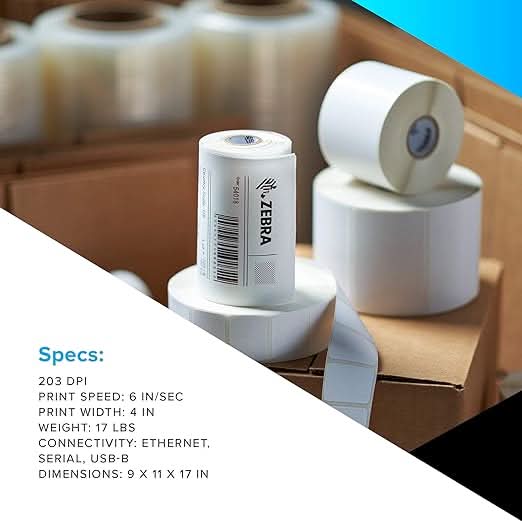 Zebra ZT230 (ZT23042-T01200FZ) Industrial Thermal Transfer Printer | 203dpi, 4-inch, Serial/USB/Ethernet