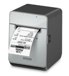 Epson TM-L100 Label Printer | Linerless (LFC), 40/58/80mm Media, USB-A & Ethernet E04, Black, Includes PS-180