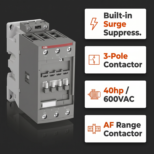 ABB, AF40-30-00-11, Contactor, 3 Pole, 40hp 600vac