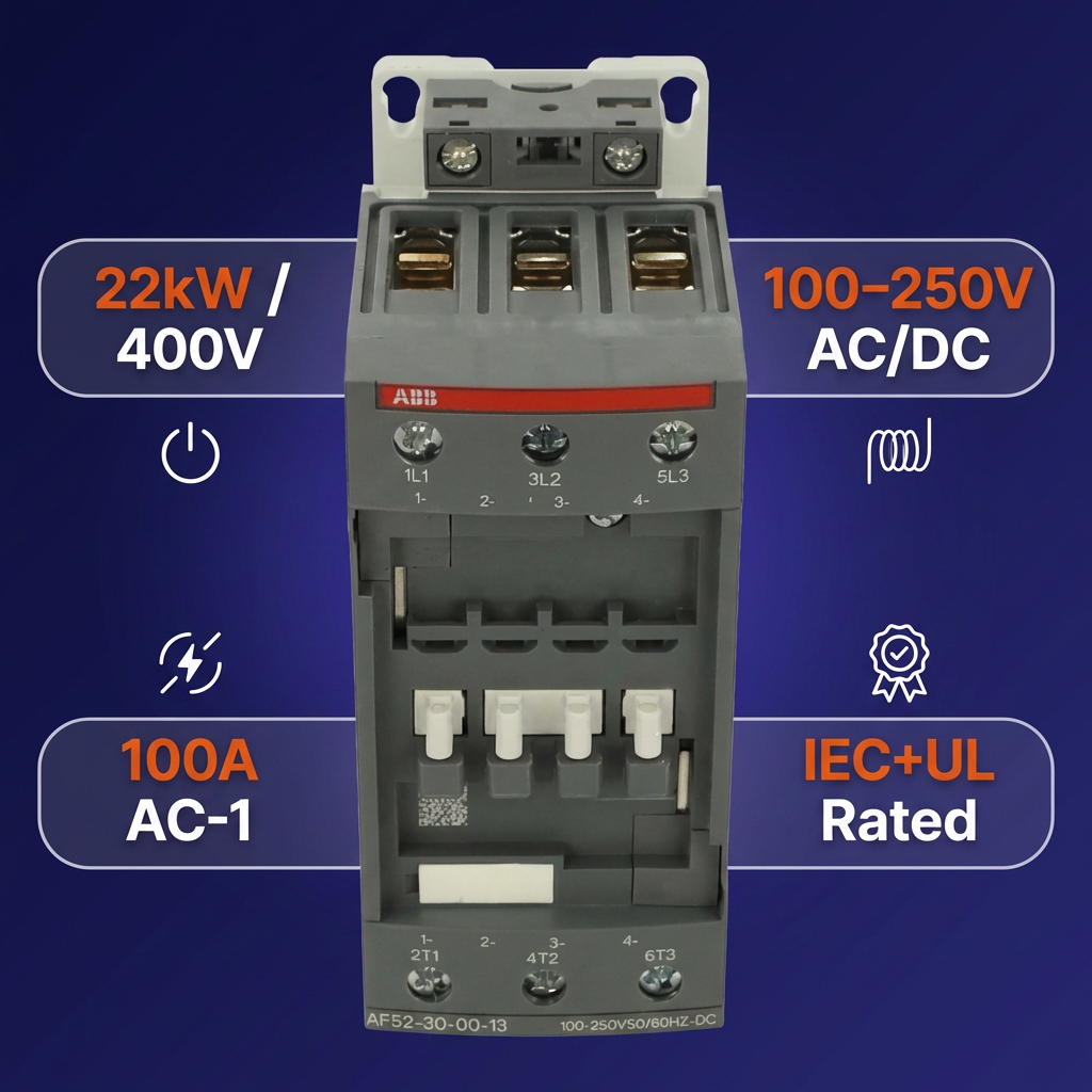 ABB AF52-30-00-13 Contactor IEC, 100-250 VAC/VDC