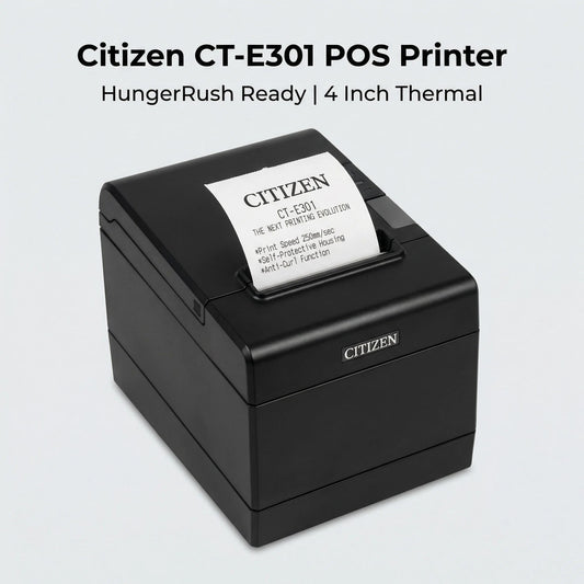 Citizen CT-E301TRUBKHR Thermal POS Printer for HungerRush - 4 Inch Printer with Triple Interface Connectivity, Direct Thermal Receipt Printing, Top-Exit Design, and Fast POS Output for Counter and Service Environments