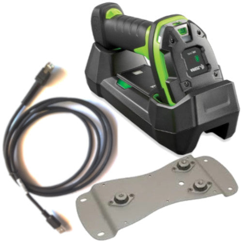 Zebra DS3678-XR Cordless Barcode Scanner Kit | Extended Range 1D/2D Imager, FIPS, Includes Scanner, Forklift Cradle, USB Cable, Mounting Bracket