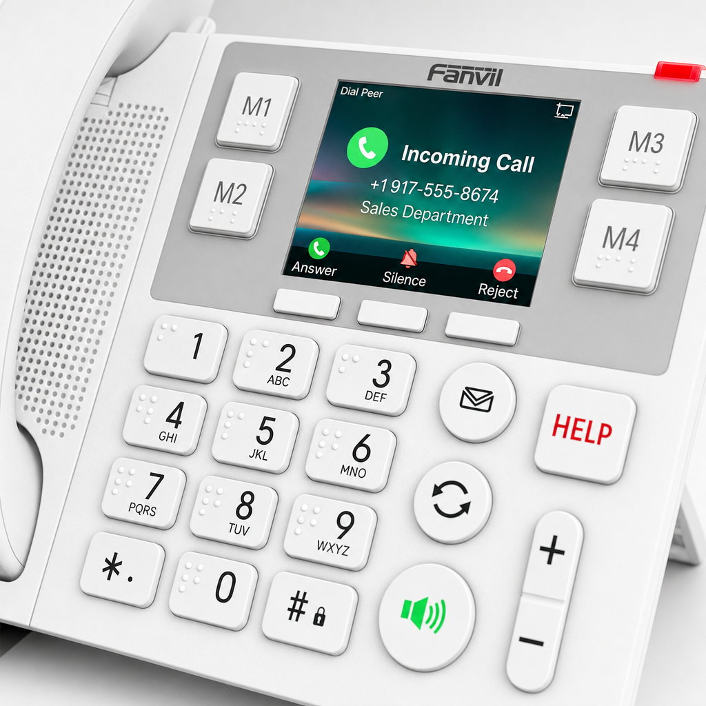 Fanvil X305 Large Button IP Phone with 3.5" Color Display and Emergency Call Support for Healthcare