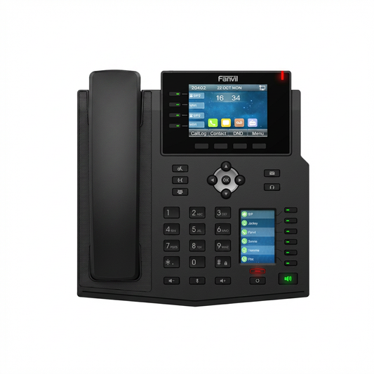 Fanvil X7 Enterprise IP Phone — 7" Capacitive Touch Screen, 20 SIP Lines, 127 DSS Keys, Built-in Bluetooth, Dual Gigabit PoE, H.264 Video Support, Wi-Fi Dongle Ready, Black