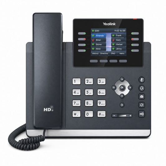 Yealink SIP-T44U IP Phone | 12-Line Gigabit VoIP Desk Phone with Color Display for Enterprise