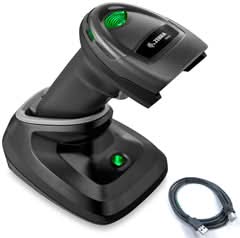 Zebra DS2278-SR7U2100PRW DS2278 Barcode Scanner | 2D, Standard Range, Cordless, Black | USB Kit Includes Presentation Cradle, Scanner and Cable