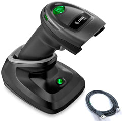 Zebra DS2278-SR7U2100PRW DS2278 Barcode Scanner | 2D, Standard Range, Cordless, Black | USB Kit Includes Presentation Cradle, Scanner and Cable