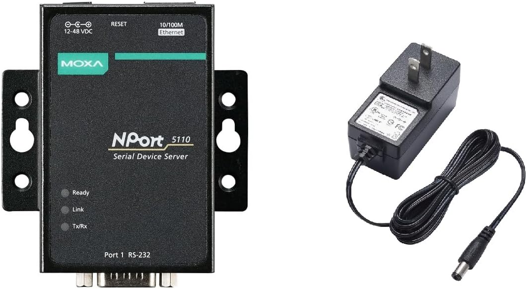 NPort 5110 with Adapter- 1-Port RS-232 Device Server, 0 to 55°C Operating Temperature (adpater Included)