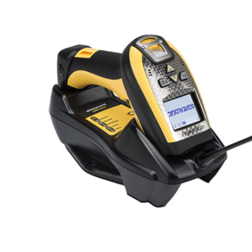 Datalogic PowerScan PM9100-D910RBK10 Barcode Scanner Kit | 910MHz, 4-Key Display, USB, Includes Scanner, Base, Cable & Power Supply
