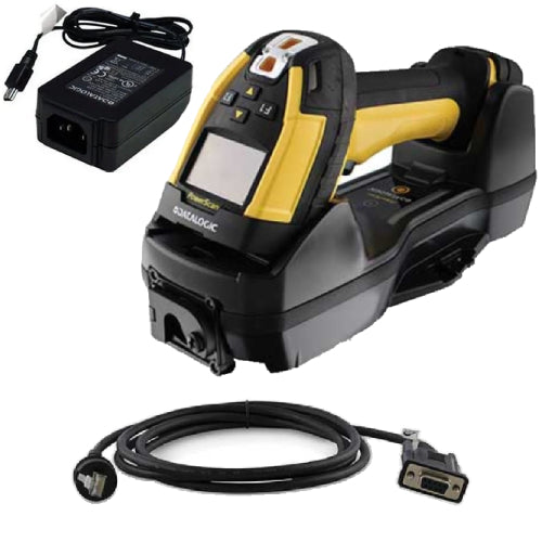 Datalogic PowerScan PM9600 Barcode Scanner Kit | 910 MHz, Display with 4-Key Keypad, Removable Battery, RS-232, Includes Cradle, Cable & Power Supply