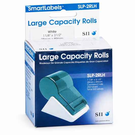 Seiko SLP-2RLH-PF (Pack of 5) High-Capacity Address Labels - 28mm x 89mm, 260 Labels/Roll, 2 Rolls/Pack