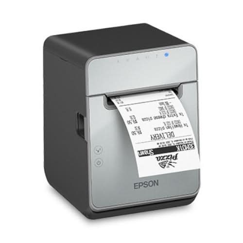 Epson TM-L100 Label Printer | Linerless (LFC), 40/58/80mm Media, Bluetooth, USB & Ethernet E04, Black, Includes PS-180