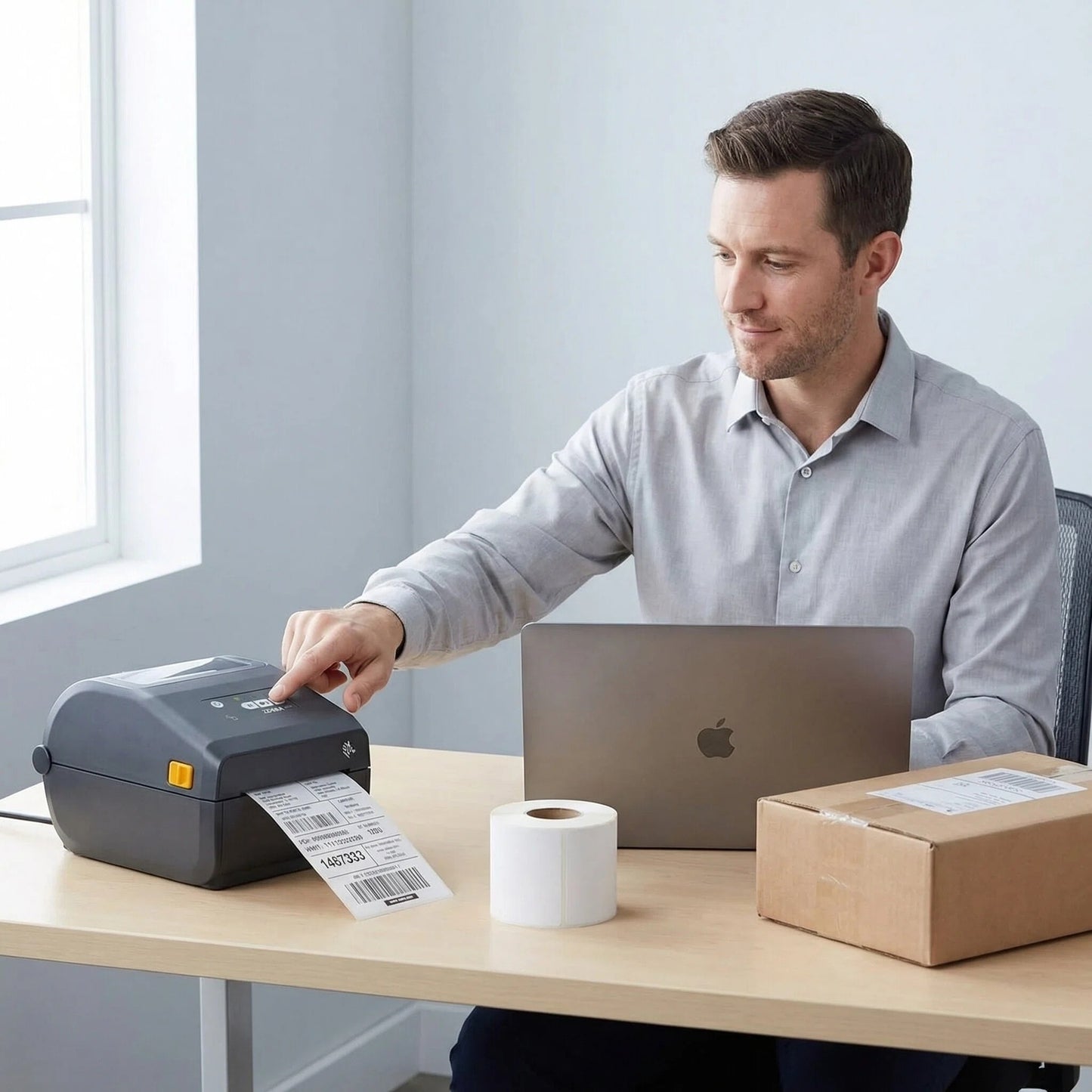Zebra ZD4A042-D01M00EZ Direct Thermal Desktop Printer - 203 DPI, USB, USB Host, Modular Connectivity Slot, Bluetooth Low Energy 5, US Cord