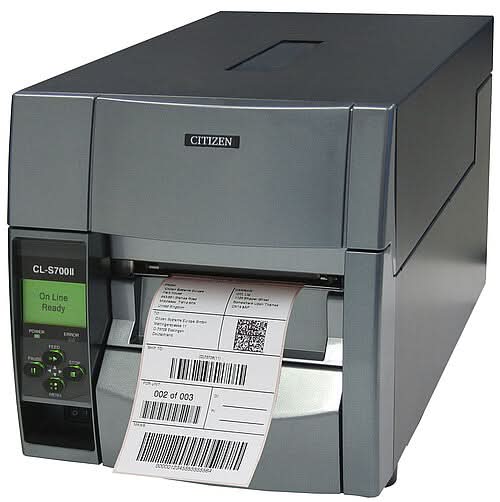 Citizen CL-S700IIDT-EPU Barcode Printer | CL-S700 Type II, Direct Thermal, 203 dpi, Premium LAN, Gray