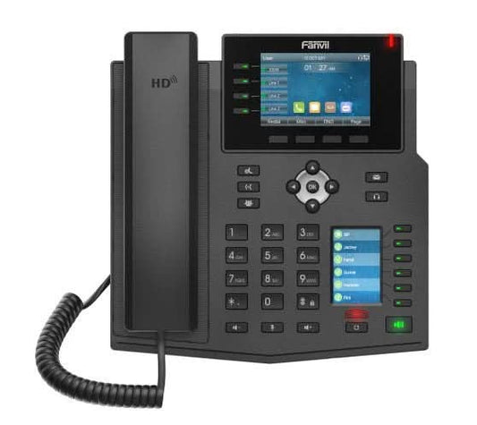 Fanvil X5U High-End VoIP Phone | 3.5-Inch Color Display, 2.4-Inch Side Color Display, 16 SIP Lines