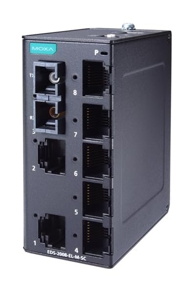 Moxa EDS-2008-EL Unmanaged Ethernet Switch | 8x 10/100BaseTX, Metal Housing, -10 to 60°C