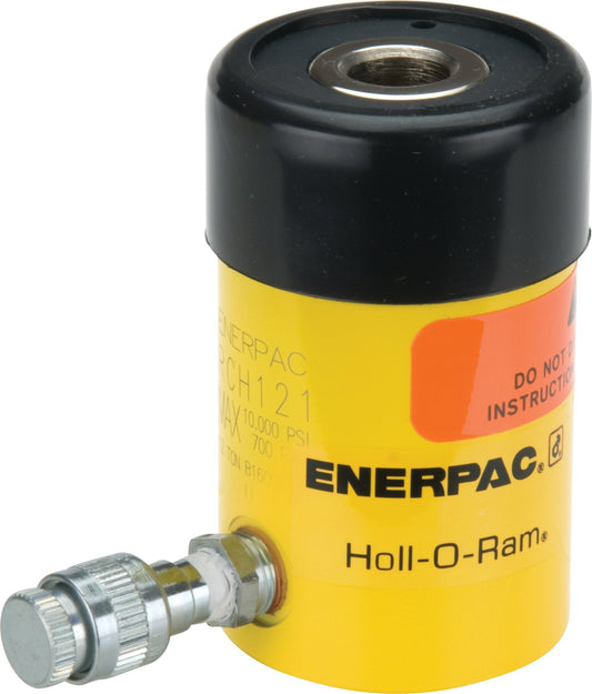Enerpac RCH-121 Single-Acting Hollow-Plunger Hydraulic Cylinder with 12 Ton Capacity, Single Port, 1.63" Stroke Length