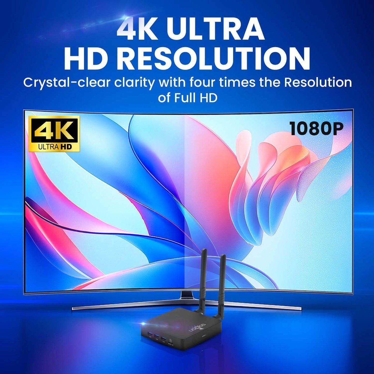 UGOOS AM9 64-Bit Android TV Box, 4K HDR TV Streaming Box with Bluetooth Remote, Amlogic S905X5 Quad-Core, 4 GB RAM, 64 GB Storage, Wi-Fi 6,Streaming Media Player Bluetooth 5.2, HDMI 2.1 Sources