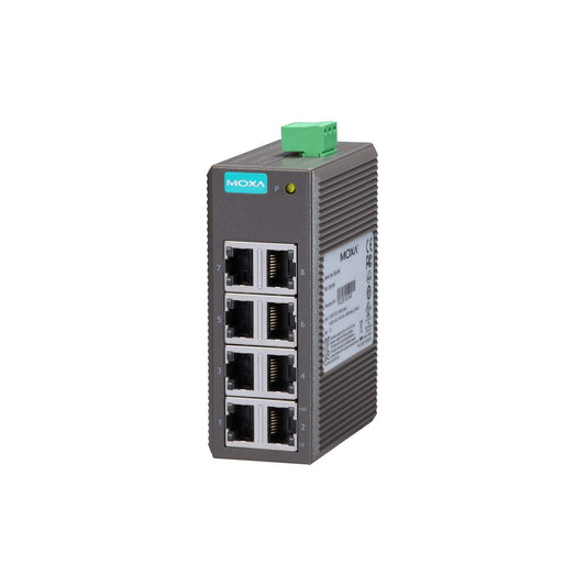 Moxa EDS-208 Ethernet Switch | 8-Port Unmanaged, 10/100, Entry-Level, Plastic Housing, Power Supply Not Included