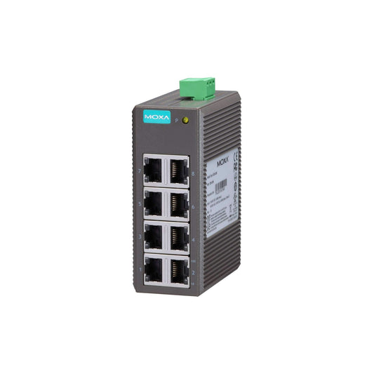 MOXA EDS-208 Ethernet Switch | 8-Port Unmanaged, 10/100, Entry-Level, Plastic Housing, Power Supply Not Included
