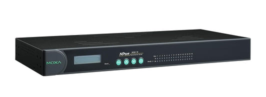 Moxa NPort 5650-16 Device Server | 16-Port Rackmount, 10/100 Ethernet, RS-232/422/485, RJ45, 15kV ESD