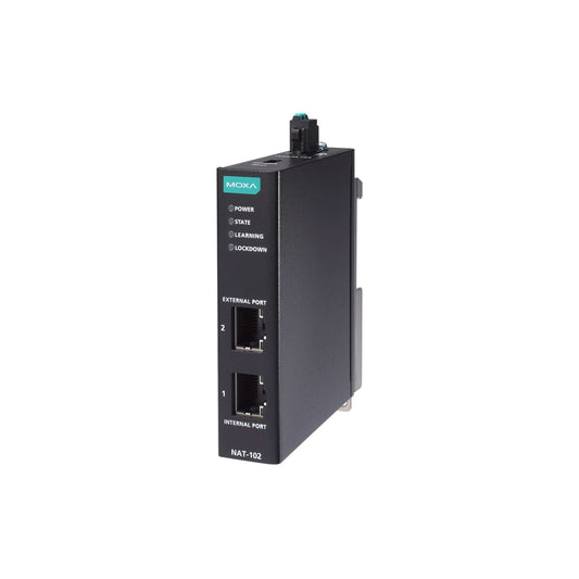 Moxa NAT-102 Industrial NAT Device | 2-Port, -10 to 60°C Operating Temperature