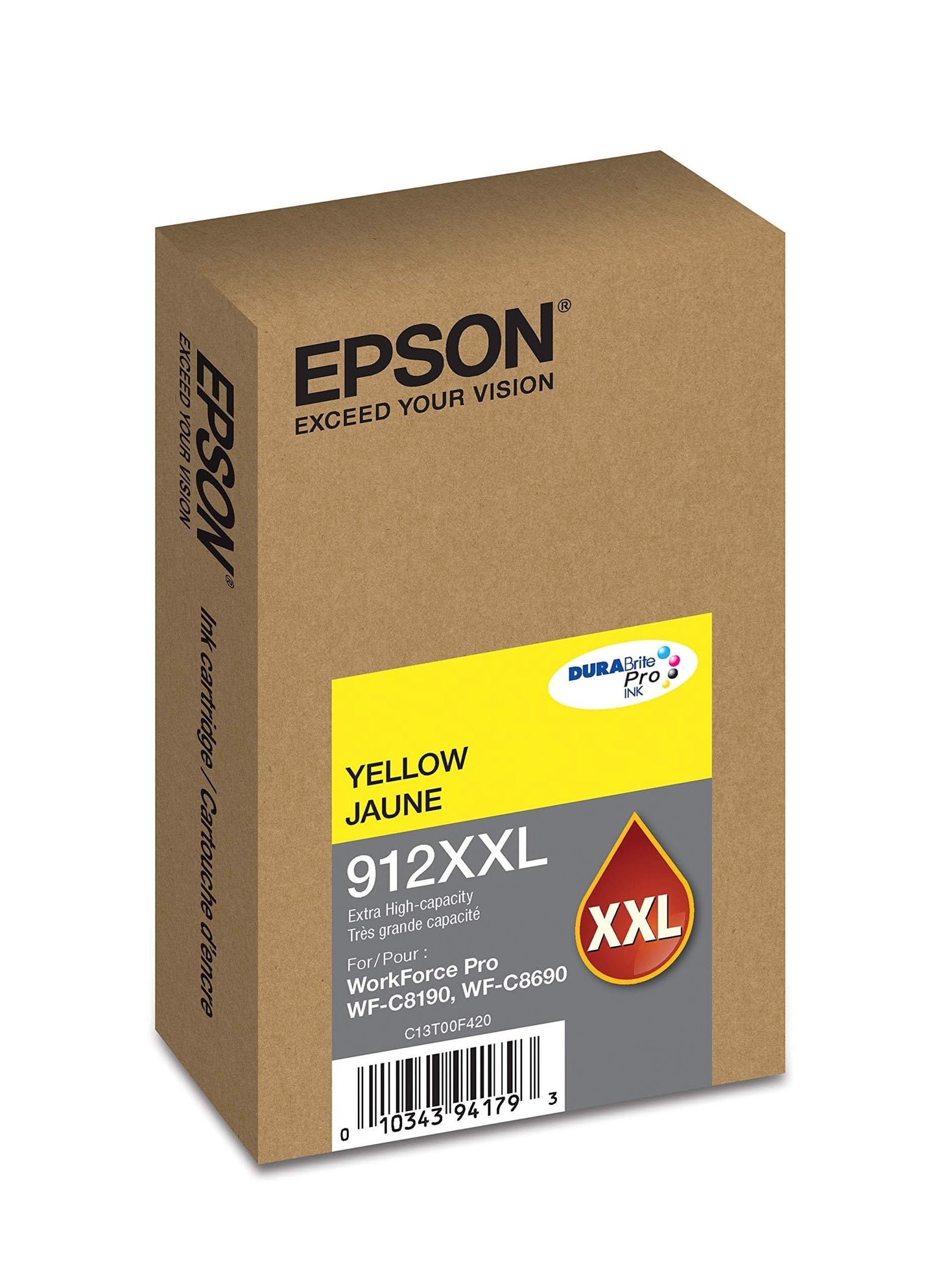 Epson DURABrite Pro T912XXL420 Ink Cartridge | Extra High Capacity, Yellow