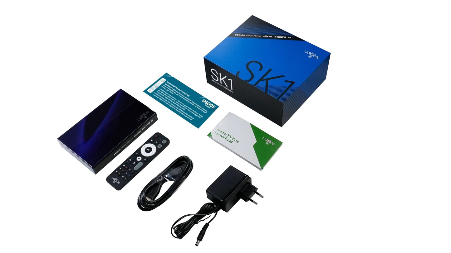Ugoos SK1 8K UHD TV Box Amlogic S928X-K Android 11.0 LPDDR4 8GB RAM 128GB ROM WiFi6 1000M BT5.2 USB3.0 Support AV1 H.265 8K 60fps VP9 HDR Box, Navy Blue