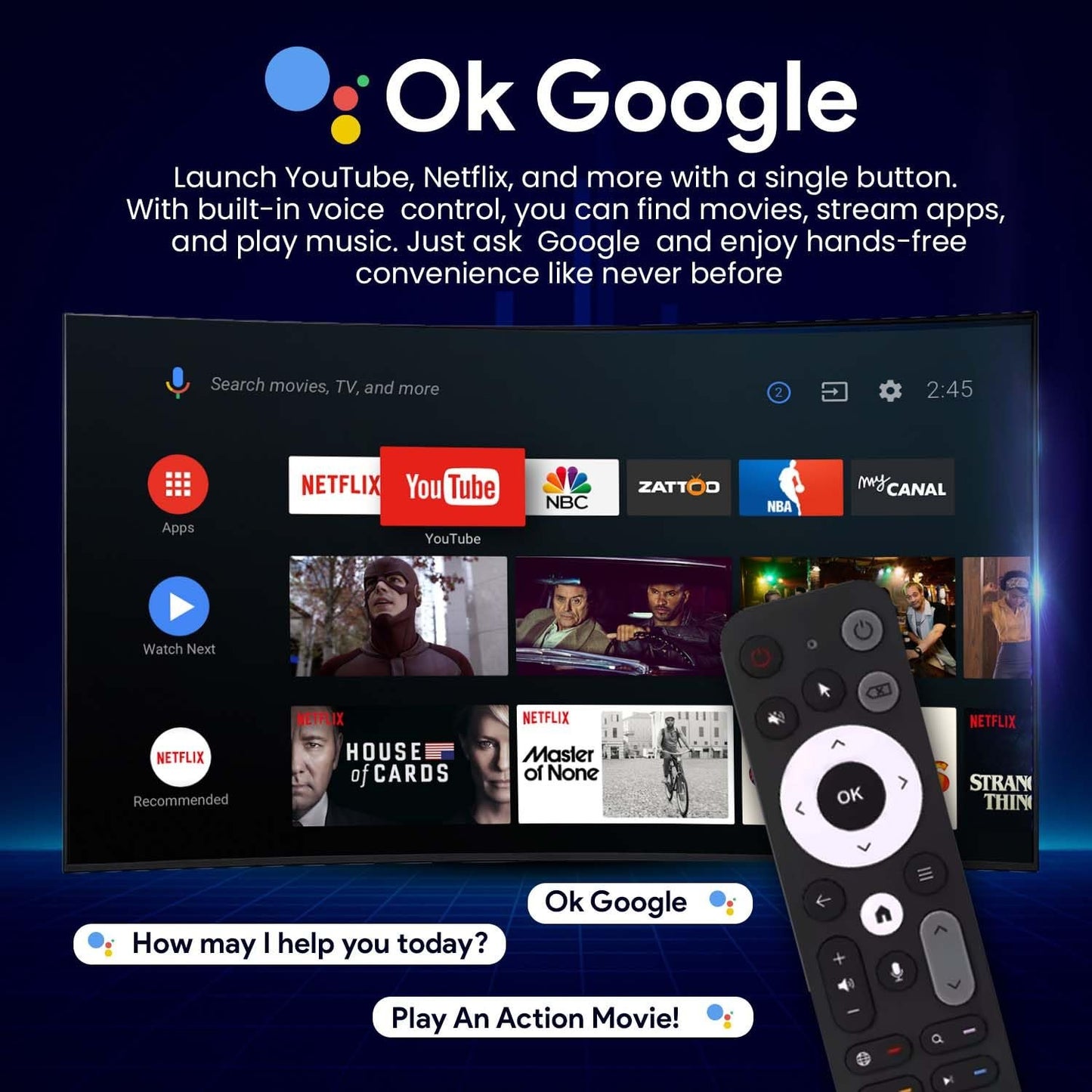 UGOOS AM9 64-Bit Android TV Box, 4K HDR TV Streaming Box with Bluetooth Remote, Amlogic S905X5 Quad-Core, 4 GB RAM, 64 GB Storage, Wi-Fi 6,Streaming Media Player Bluetooth 5.2, HDMI 2.1 Sources