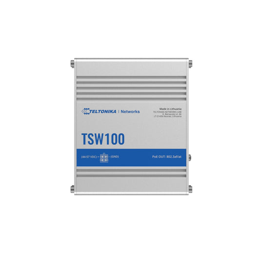 Teltonika TSW100 PoE Switch| 4×PoE Ports, Unmanaged Industrial Network Switch