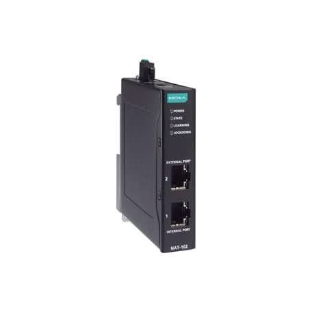Moxa NAT-102 Industrial NAT Device | 2-Port, -10 to 60°C Operating Temperature