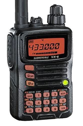 Yaesu VX-6R | Tri-Band Submersible Amateur Ham Radio Transceiver, 144/222/440 MHz