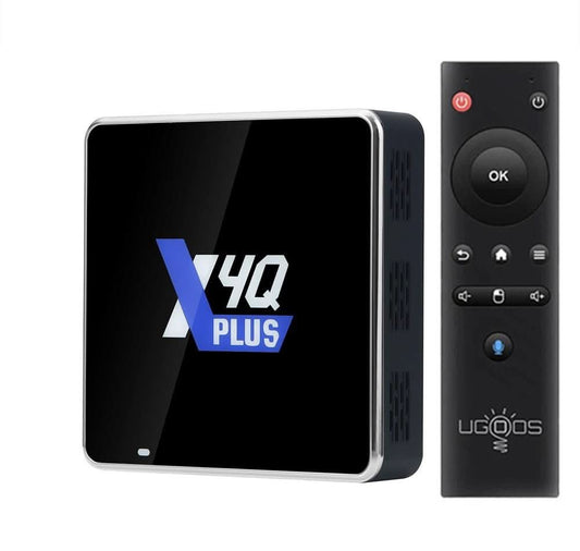 Ugoos X4Q Plus Android 11 TV Box | Amlogic S905X4, 4GB RAM, 64GB ROM, Dual WiFi, BT5.1, USB 3.0, 1000M Ethernet, AV1, 4K HDR