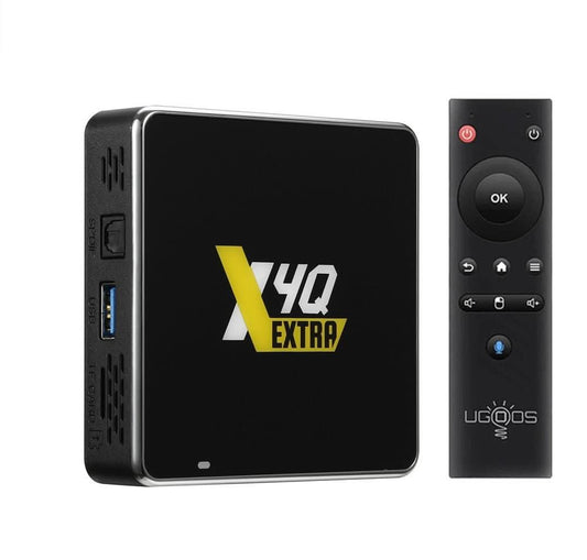 Ugoos X4Q Extra 4GB RAM 128GB ROM Amlogic S905X4-J Android 11 TV Box 2.4G/5G Dual WiFi BT5.1 USB 3.0 Ethernet 1000M Support AV1 H.265 4K HDR Box