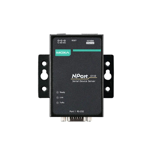 Moxa NPort 5110 Serial Device Server | 1-Port RS-232, 10/100 Ethernet, DB9 Male