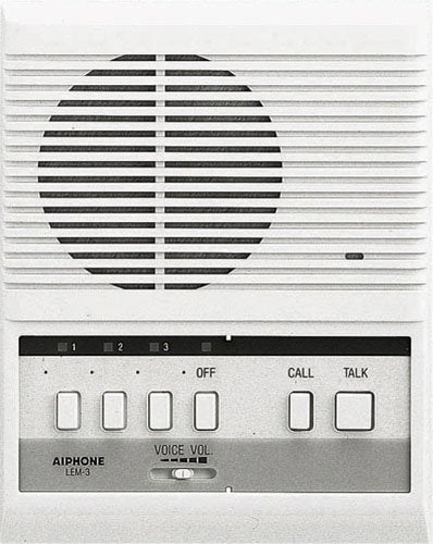 Aiphone LEM-3 Open Voice Selective Call Master Intercom, Accepts Up to Three Door or Sub-Master Intercoms