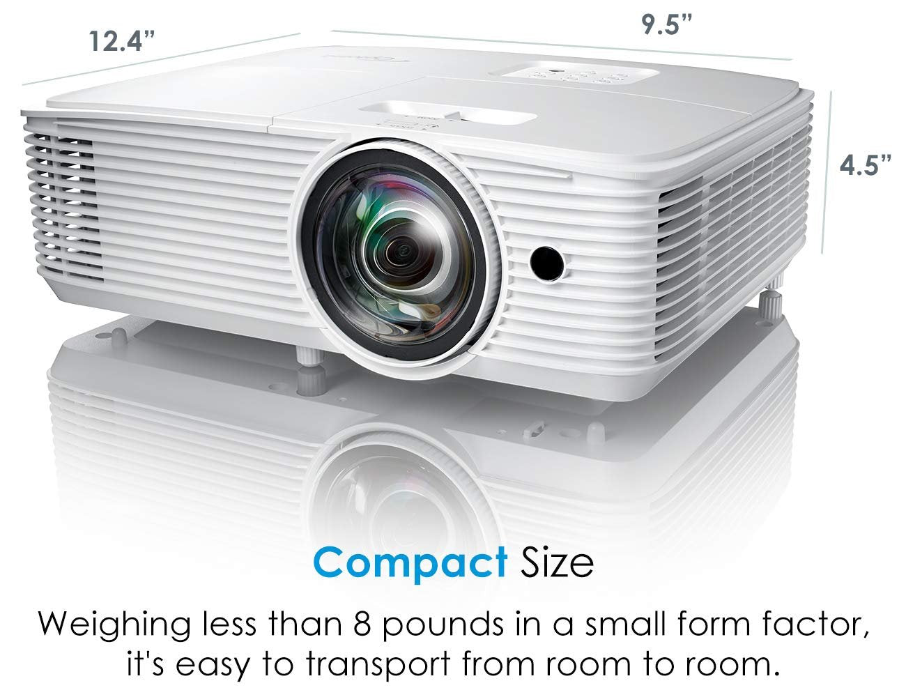 Optoma EH412 1080P HDR DLP Professional Projector | Super Bright 4500 Lumens | Business Presentations, Classrooms, and Meeting Rooms | 15000 Hour Lamp Life | 4K HDR Input | Speaker Built in , White