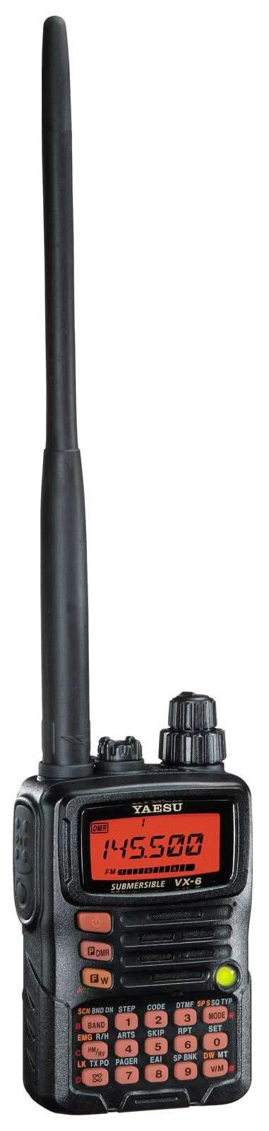 Yaesu VX-6R | Tri-Band Submersible Amateur Ham Radio Transceiver, 144/222/440 MHz